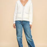 Contrast Stritch Open Cardi