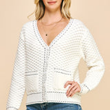 Contrast Stritch Open Cardi