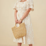 Eyes On Lace Smocked Midi Dress (Plus)
