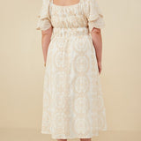 Eyes On Lace Smocked Midi Dress (Plus)