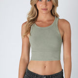 Vintage Chevron High Neck Crop Top (NikiBiki)