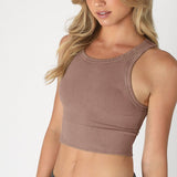 Vintage Chevron High Neck Crop Top (NikiBiki)