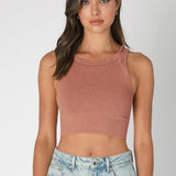 Vintage Chevron High Neck Crop Top (NikiBiki)