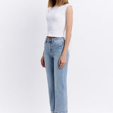 Hallie Cuffed Slim Wide Jean (Flying Monkey)
