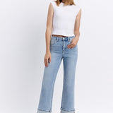 Hallie Cuffed Slim Wide Jean (Flying Monkey)