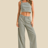 Blue Striped Pattern Pant