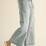 Tie Front Washed Denim Pant