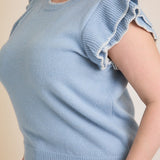 Ruffle Sleeve Sweater Top (Plus)