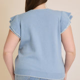 Ruffle Sleeve Sweater Top (Plus)