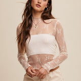 Intricate Floral Lace Layering Top