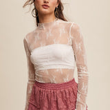 Intricate Floral Lace Layering Top
