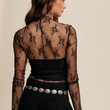 Intricate Floral Lace Layering Top