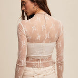 Intricate Floral Lace Layering Top