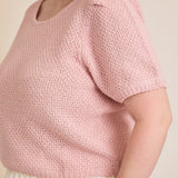 Puff Sleeve Textured Sweater Top (Plus)