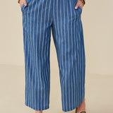 Wide Leg Chambray Pant