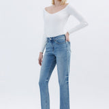 Molly Tapered Straight Jean (Vervet)