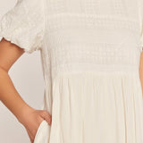 Eyelet Mixed Mini Dress