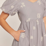 Embroidered Sweetheart Dress
