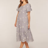 Embroidered Sweetheart Dress