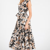 Self Tie Sleeveless Midi Dress