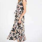 Self Tie Sleeveless Midi Dress