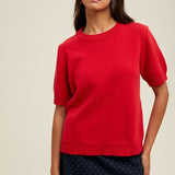 Short Sleeve Knit Sweater Top
