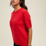 Short Sleeve Knit Sweater Top