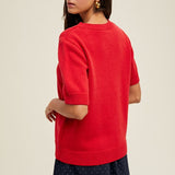 Short Sleeve Knit Sweater Top