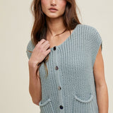 Button Up Sweater Vest
