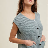 Button Up Sweater Vest