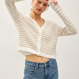 Striped Crop Cardi