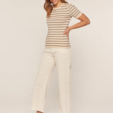 Scallop Hem Striped Tee