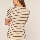 Scallop Hem Striped Tee