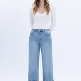 Gabby Super High Rise Baggy Cuffed Straight Jean (Vervet)