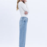 Gabby Super High Rise Baggy Cuffed Straight Jean (Vervet)