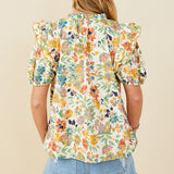 Tie Neck Floral Blouse