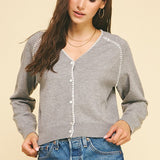Stitched Up Cardi Top