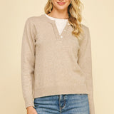 Perfect Combo Button Sweater