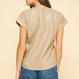 Pleater Cap Sleeve Top
