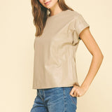 Pleater Cap Sleeve Top