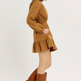 Mineral Wash Linen Mini Dress