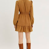 Mineral Wash Linen Mini Dress