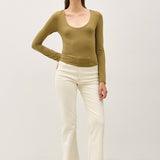 About The Basics Scoop Neck Long Sleeve