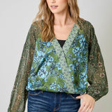 Mallory Mixed Print Blouse