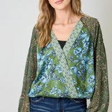 Mallory Mixed Print Blouse
