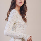 Lettuce Hem Floral Knit Top