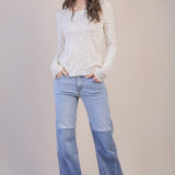 Lettuce Hem Floral Knit Top