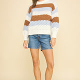 Color Block Embroidered Sweater