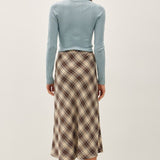 Irish Plaid Print Midi Skirt