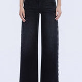 Olivia Stud Detail Wide Leg Jean (Vervet)
